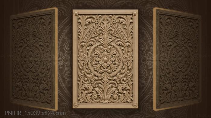 Rosette between triangles and foliage 3d STL model