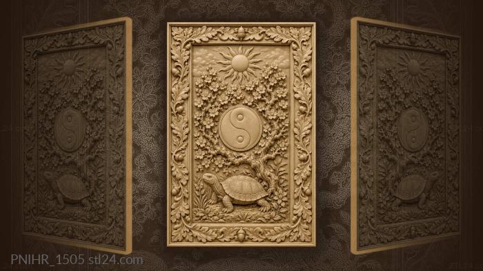 Sun tree turtle yin yang 3d STL model