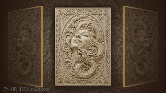 Dragons breath peaceful face portrait 3d STL model
