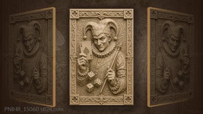 Cards dice and magic wand 3d STL model