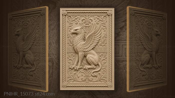 Majestic griffin with ancient meander 3d STL model