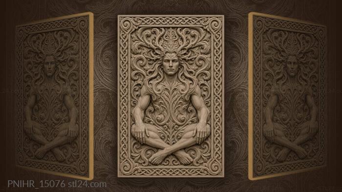 Face appearing within celtic interlacing 3d STL model