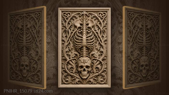Skull moth and floral symmetry 3d STL model