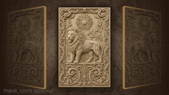 Sun flower above the beast with scrolls below 3d STL model
