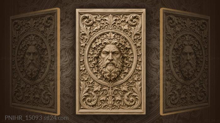 Noble portrait in swirling frame 3d STL model