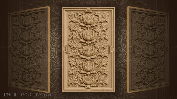 Lotus flowers elegant vertical arrangement 3d STL model