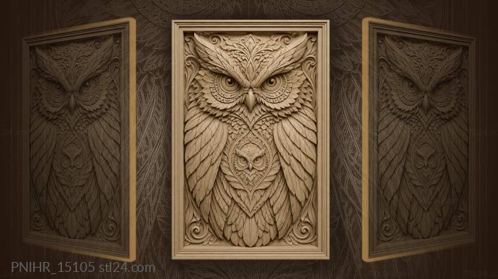 Majestic owl with hidden head 3d STL model