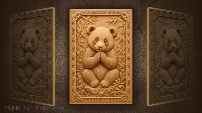 Cute panda cub gentle gaze 3d STL model