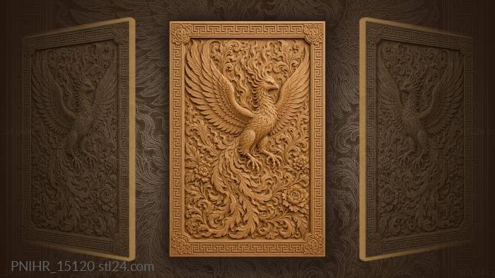 Fire streaming off the phoenix feathers 3d STL model
