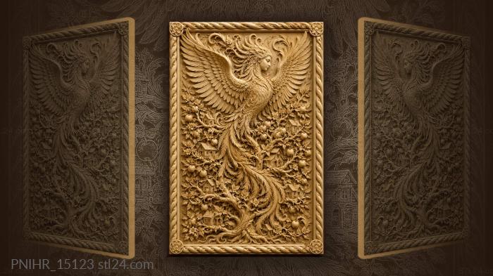 Phoenix rising among apple trees 3d STL model
