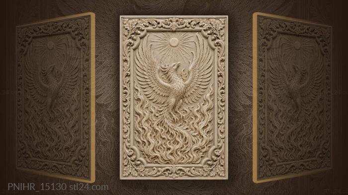Flames wrapping the phoenix from below 3d STL model