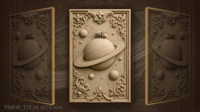 Ringed planet and busy bee 3d STL model