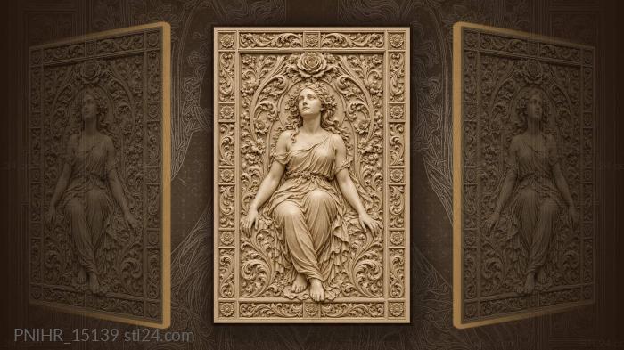 Portrait beneath a prominent rose 3d STL model