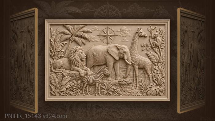 African wildlife majestic safari scene 3d STL model