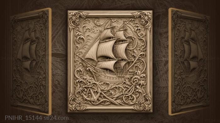 Sailing ship ropes and anchors 3d STL model