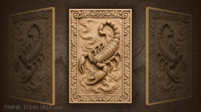 Wispy clouds swirl about the scorpion 3d STL model