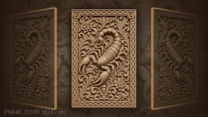 Floral scrolls between the scorpion legs 3d STL model