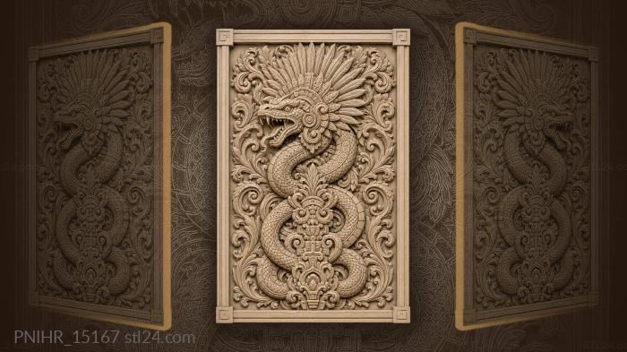 Feathered serpent descending in coils 3d STL model