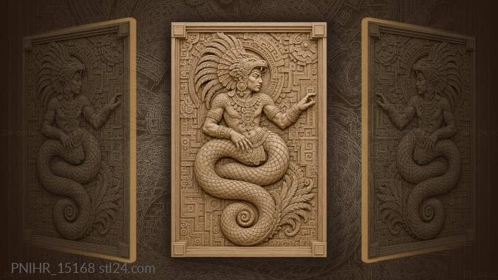 Feathered serpent with plumed tail 3d STL model