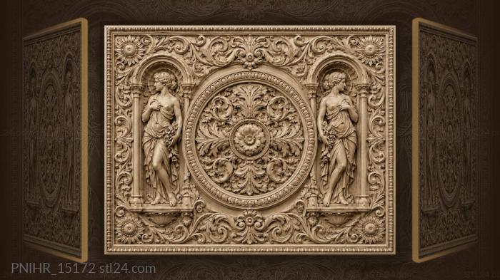 Sacred floral shrine with figures 3d STL model