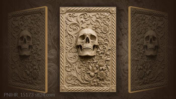 Skull among flowering vines 3d STL model