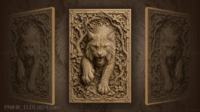 Wild lynx in tangled growth 3d STL model
