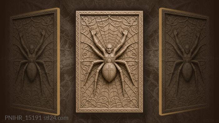 Cross marked spider at his web centre 3d STL model