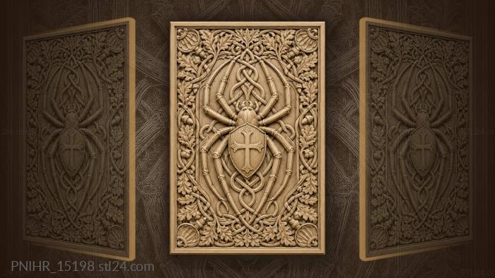 Spider shield with oak knotwork 3d STL model