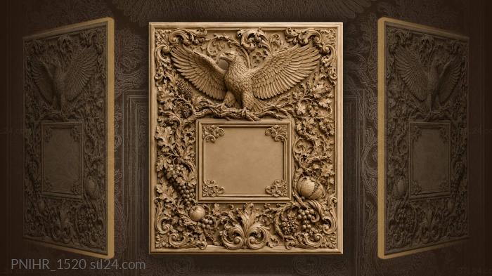 Window with flowers and fruit under eagle 3d STL model