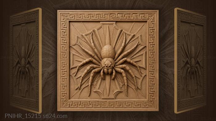 Layered fan shape behind the spider 3d STL model