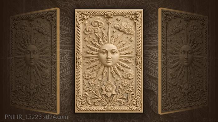 Sun face with floral below 3d STL model