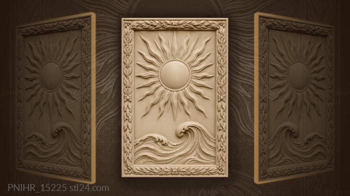 Sun wave laurel wreath design 3d STL model
