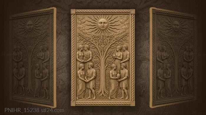Sun tree and embracing figures 3d STL model