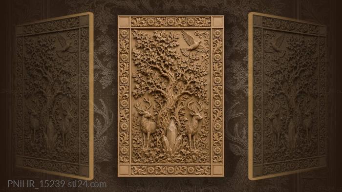 Crystal tree with soaring bird deer 3d STL model