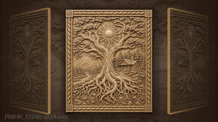 Sun inside the crown above a cabin 3d STL model