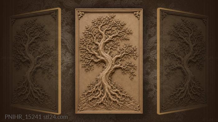 Tree with thick trunk and bare roots 3d STL model