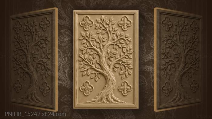 Four quatrefoils around a rounded crown 3d STL model