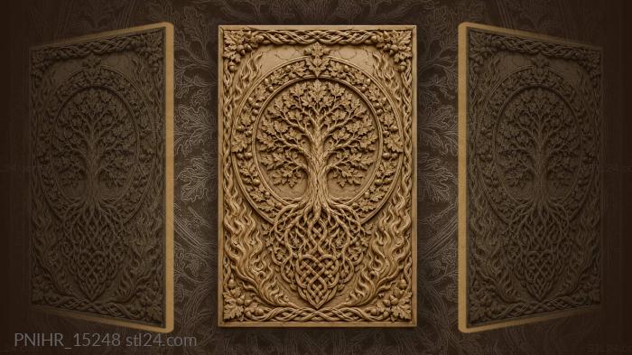 Ancient tree oak leaf border 3d STL model