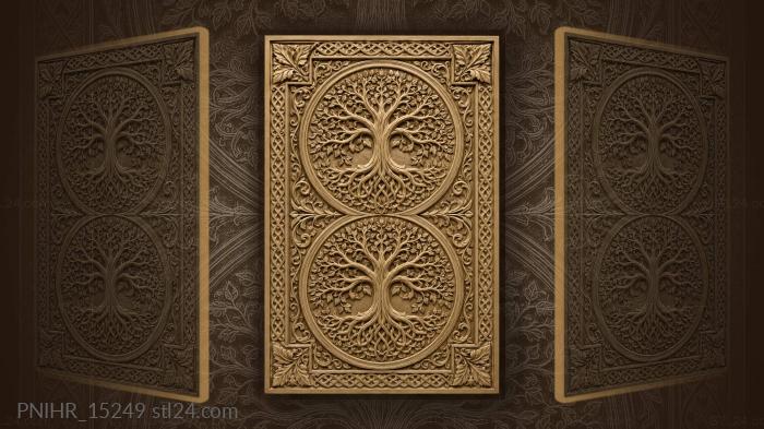 Twin trees in circular frame 3d STL model