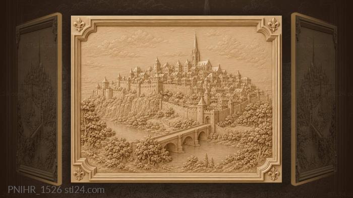 Road over the bridge to town gates 3d STL model
