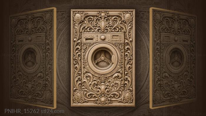 Washing machine floral swirling design 3d STL model