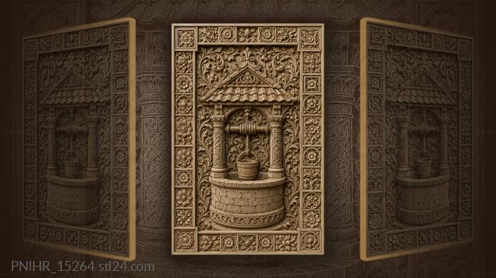 Well overgrown with grass and tendrils 3d STL model