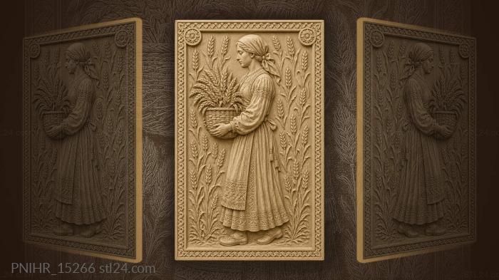 Golden wheat harvest abundance figure 3d STL model