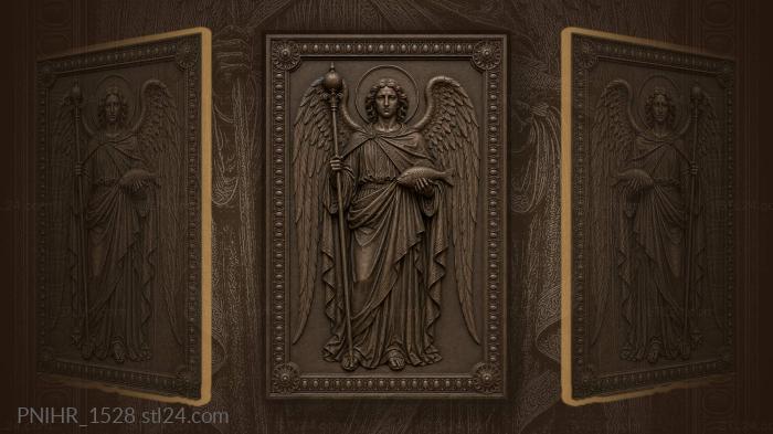 Fish and orbed staff in angel hands 3d STL model