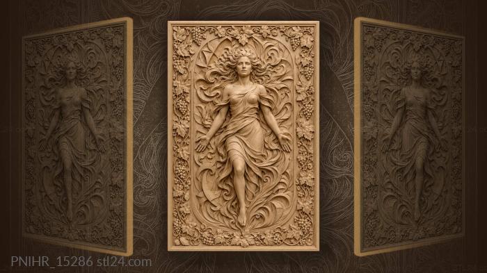 Emerging figure with vine border 3d STL model