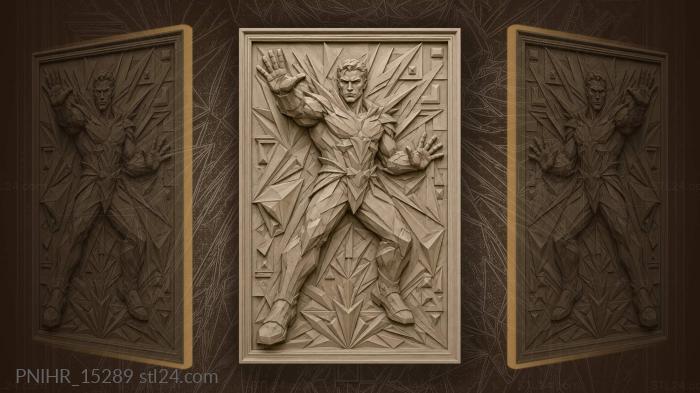 Modern superhero geometric portrait defense 3d STL model