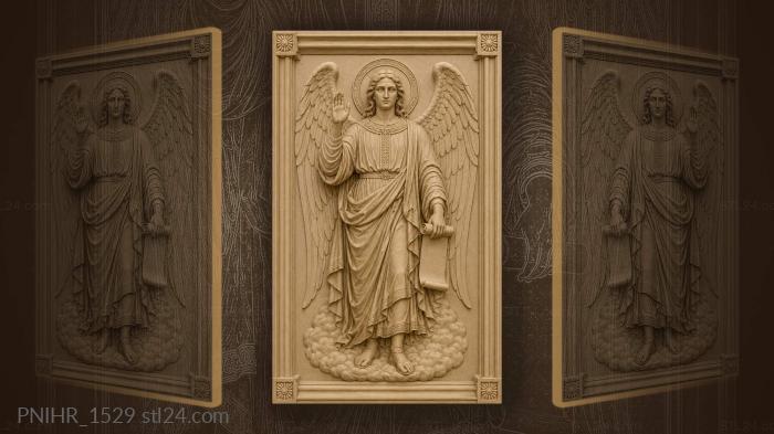 Angel raising hand with a scroll 3d STL model