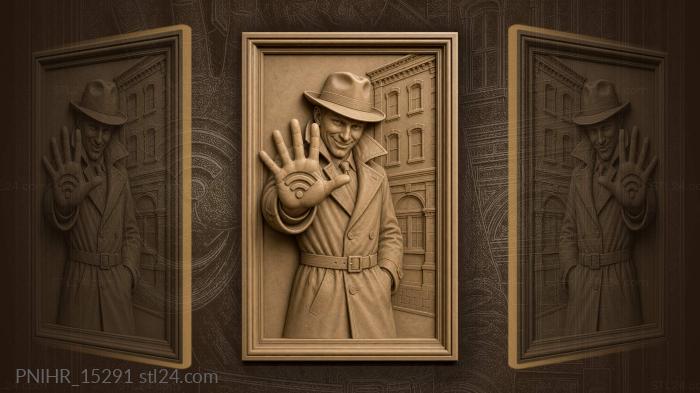 Modern man with wifi signal 3d STL model