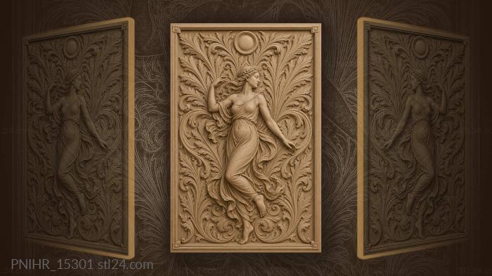 Flowing figure with leafy radiance 3d STL model
