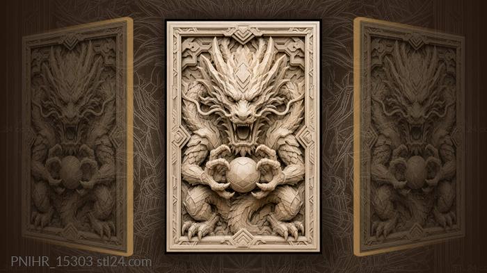 Fierce dragon with power orb 3d STL model